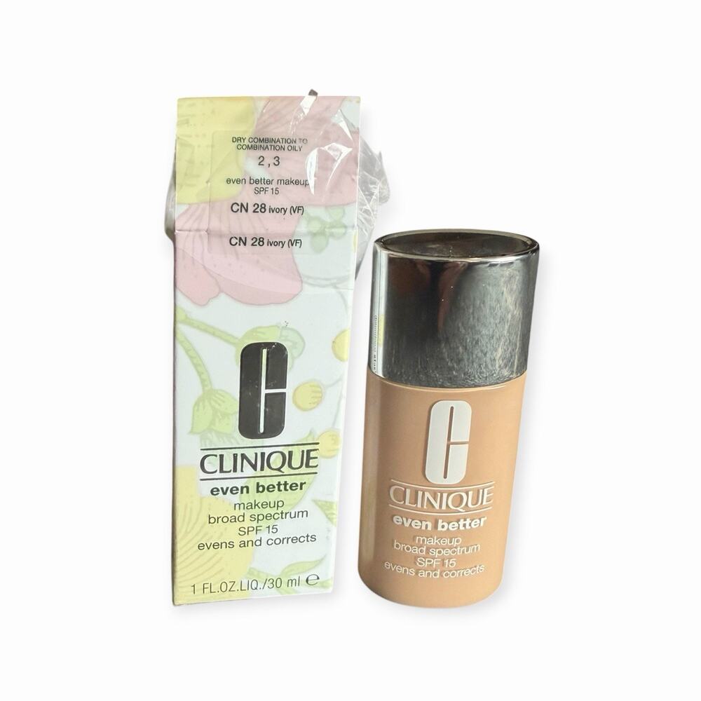 Clinique Even Better Makeup SPF 15 Foundation CN 28 Ivory (VF) 1 oz / 30 ml NIB